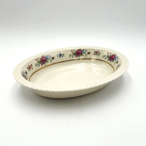 Lenox Pavlova China Oval Serving Bowl With Stunning Floral & Gold Trim Cottage G - Picture 3 of 9